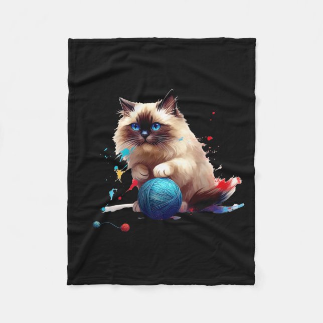 Pajama Ragdoll Cat Perfect For Cat Lovers! For Men Fleece Blanket (Front)