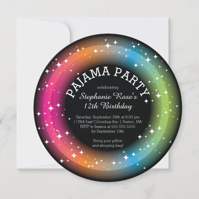 Pajama Sleepover Birthday Party Invitations (Front)
