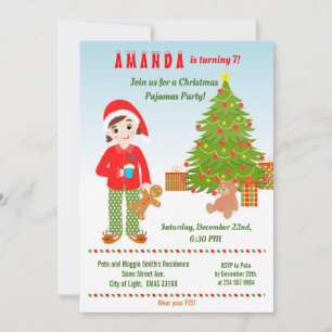 Pajamas and Cookies Birthday Party Invitation