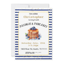 Pajamas and Pancakes Birthday Invitation