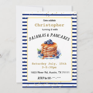 Pajamas and Pancakes Birthday Invitation