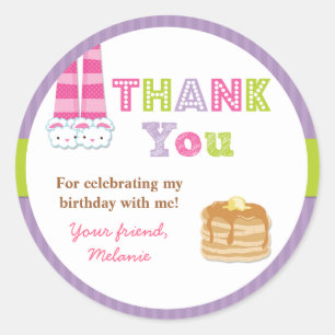 Pajamas and Pancakes Birthday Party Sticker