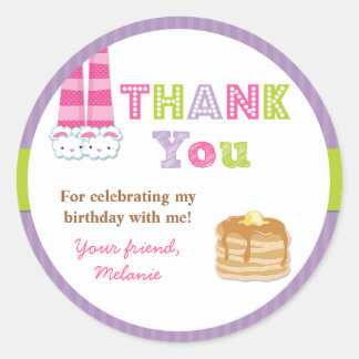 Pajamas and Pancakes Birthday Party Sticker