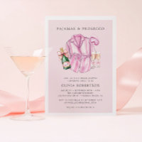 Pajamas and Prosecco Bridal Shower Invitation
