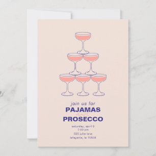 Pajamas and Prosecco Party Invitation