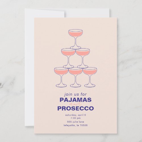 Pajamas and Prosecco Party Invitation