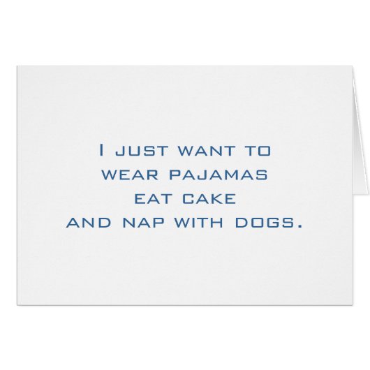 Pajamas, Cake, Nap, Dogs Cards (Front Horizontal)