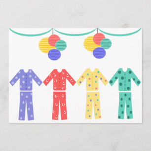 Pajamas In A Row Pajama Party Invitation