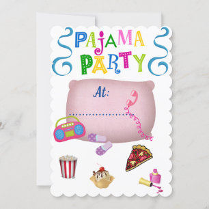 Pajamas party invitation