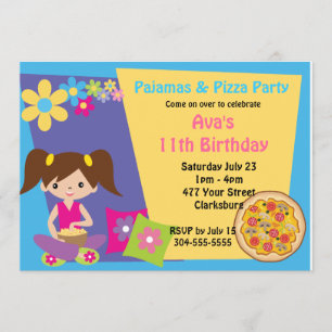 Pajamas & Pizza Party Invitation