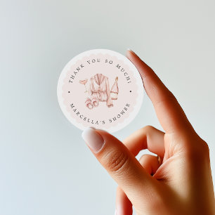 Pajamas & Prosecco Bridal Shower Bachelorette Classic Round Sticker