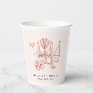 Pajamas & Prosecco Bridal Shower Bachelorette Paper Cups