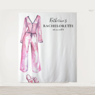 Pajamas Prosecco Chic Bachelorette Party Backdrop