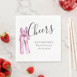 Pajamas Prosecco Chic Bachelorette Party Custom Napkins