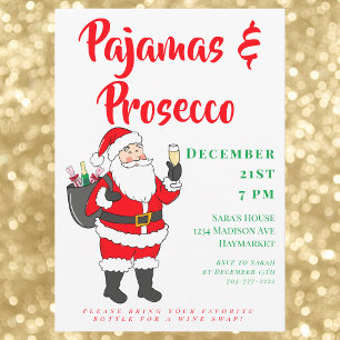 Pajamas & Prosecco Ladies Christmas Party Invitation