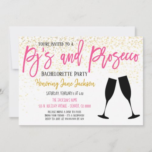 Pajamas  Prosecco Party Invitation