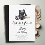 Pajamas Prosecco PJ Party Black Chic 21st Birthday Invitation<br><div class="desc">Celebrate her 21st birthday with a fancy,  sassy and classy pajama party and our elegant invitation featuring watercolor illustrations of a black night robe,  black stilettos instead of slippers,  and two champagne flutes,  titled "Pajamas & Prosecco."</div>