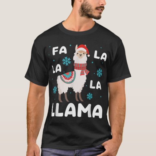 Pajamas Xmas Fa La La Llama Kids Women Christmas P T_Shirt