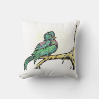 Pájaro con naturaleza throw pillow