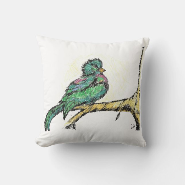 Pájaro con naturaleza throw pillow (Front)