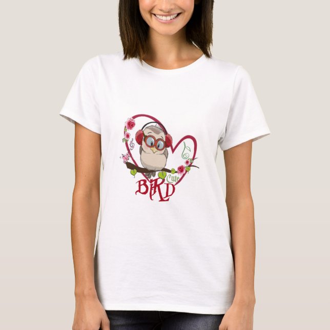 Pájaro con rosas T-Shirt (Front)