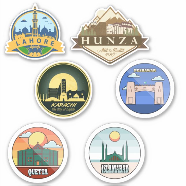 Pakistan  Cities Sticker (Front)