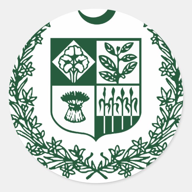 Pakistan Coat Of Arms Classic Round Sticker (Front)