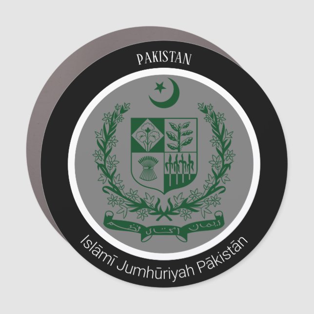 Pakistan Coat of Arms Patriotic Car Magnet (Front)