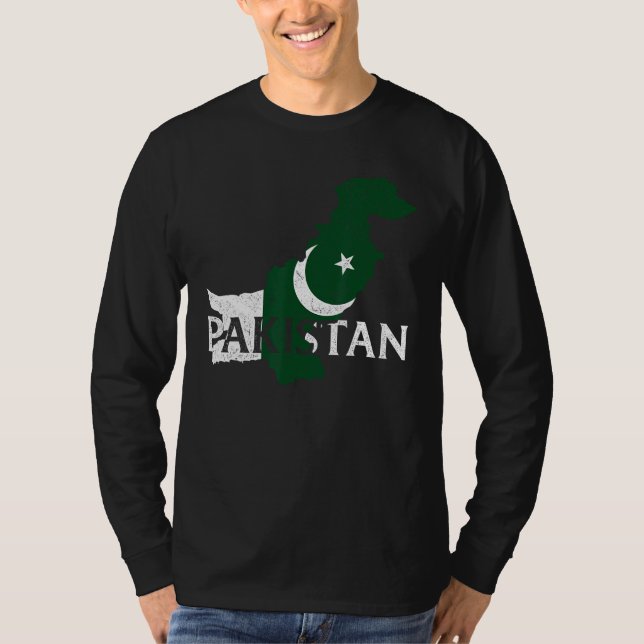 Pakistan Country Map Flag Proud Pakistani Patrioti T-Shirt (Front)