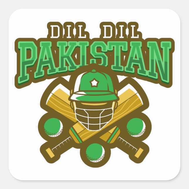 Pakistan Cricket Square Sticker (Front)