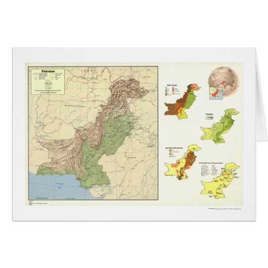 Pakistan Detailed Map - 1973 Cards (Front Horizontal)