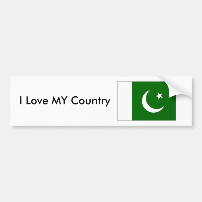 Pakistan Flag2 - PK Love MY Country The MUSEUM Bumper Sticker (Front)