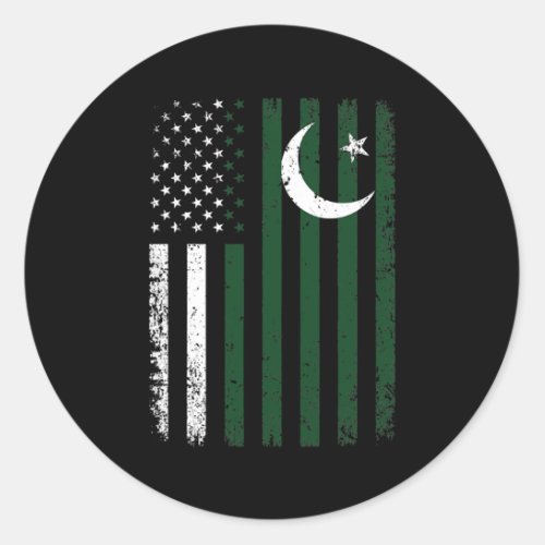 Pakistan Flag 4th of July USA Pakistani Flag  Classic Round Sticker