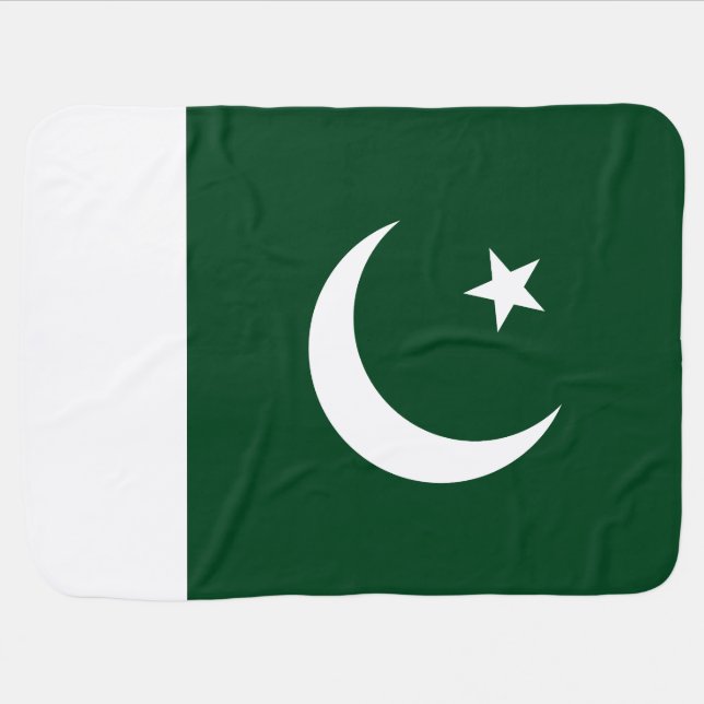 Pakistan Flag Baby Blanket (Horizontal)