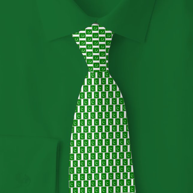 Pakistan Flag Brick Pattern Neck Tie (Creator Uploaded)