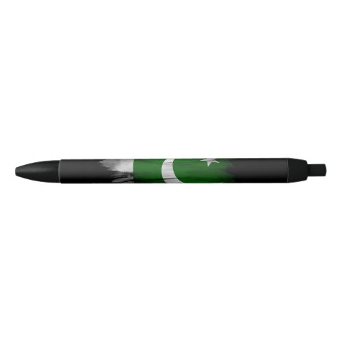 Pakistan flag brush stroke national flag black ink pen