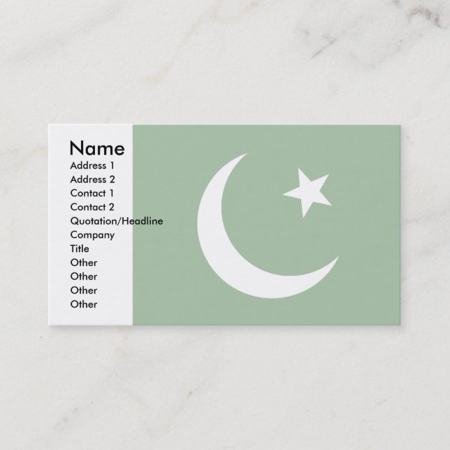 Pakistan Flag Business Card (Front)