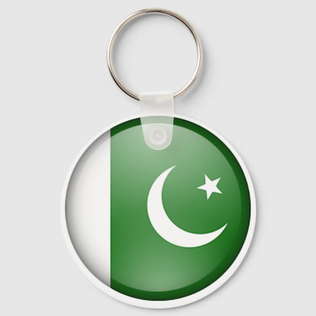 pakistan flag circle keychain (Front)