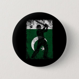 Pakistan Flag Cricket Jersey Fan Player Coach Button