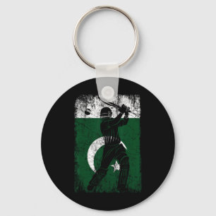 Pakistan Flag Cricket Jersey Fan Player Coach Keychain