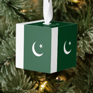 Pakistan flag cube ornament