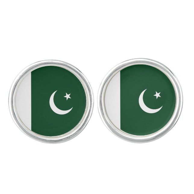 Pakistan flag cufflinks (Front)
