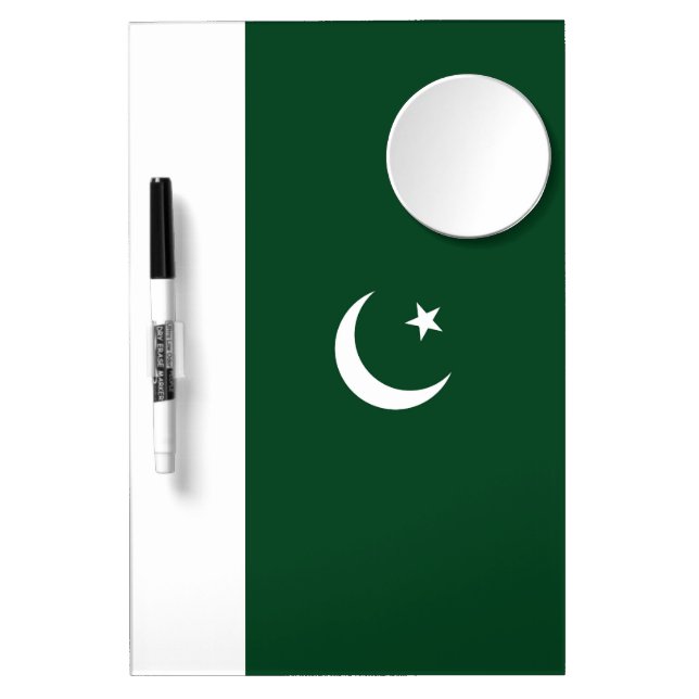 Pakistan flag dry erase board with mirror (Front)