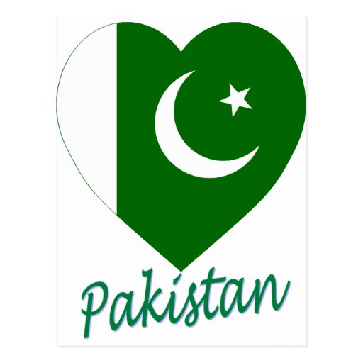 Pakistan Flag Heart Post Card | Zazzle