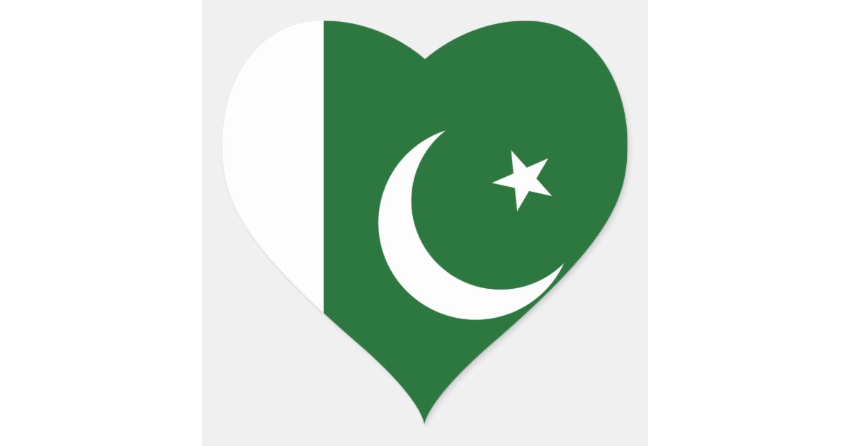 Pakistan Flag Heart Sticker | Zazzle