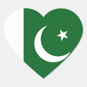 Pakistan Flag Heart Sticker