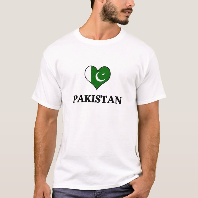 Pakistan Flag Heart T-Shirt (Front)