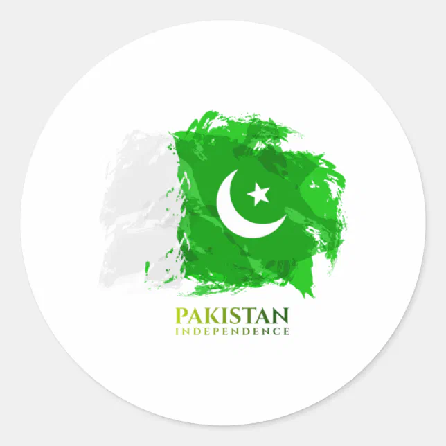 Pakistan Flag Independence day Classic Round Sticker | Zazzle