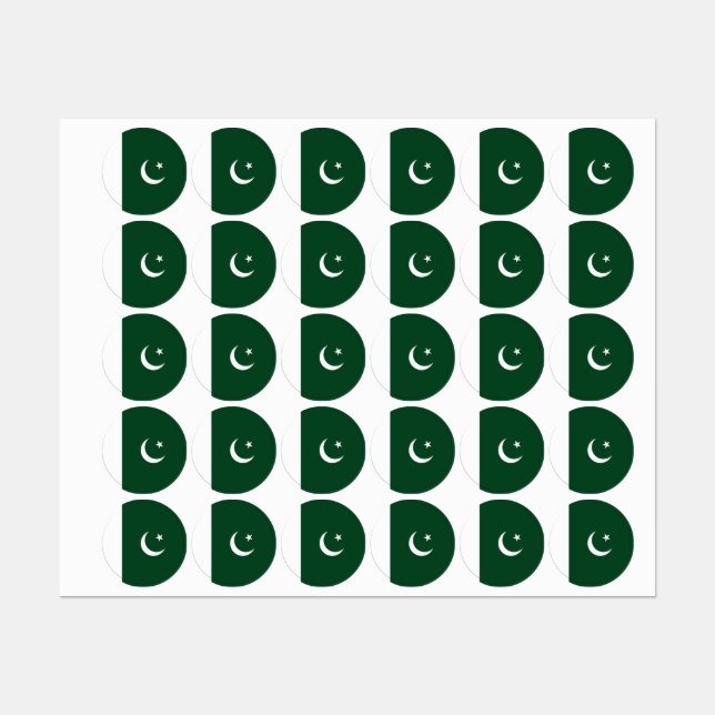 Pakistan flag labels (Sheet)