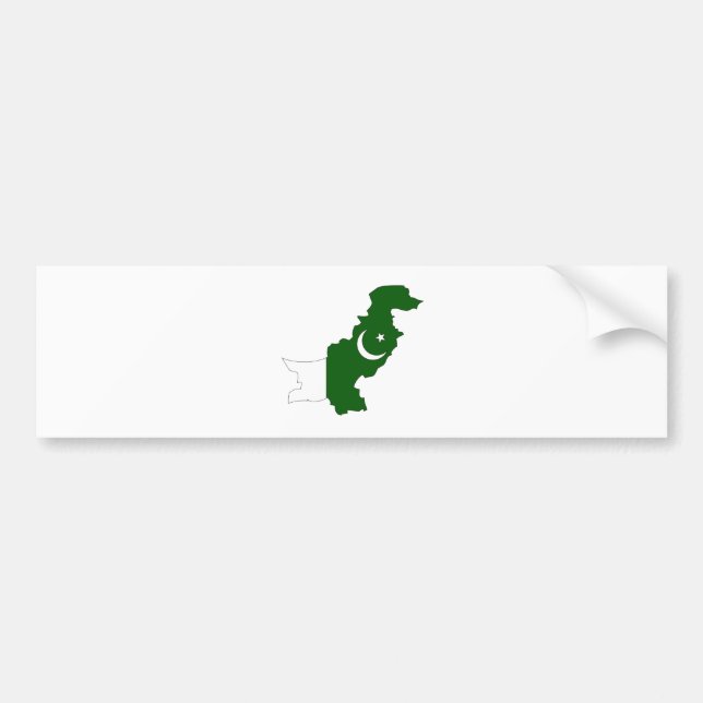 Pakistan Flag Map full size Bumper Sticker (Front)